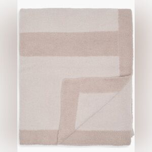 Barefoot Dreams CozyChic Block Stripe Throw Blanket Sandstone